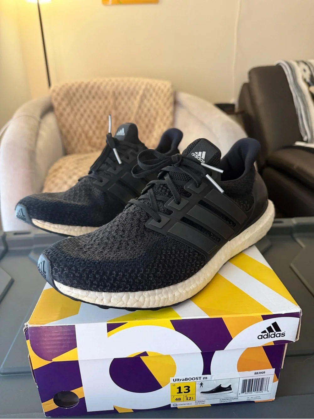 Black Core Adidas Ultraboost 2.0 (2016) BB3909 Size 13